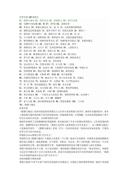 世界名著100部