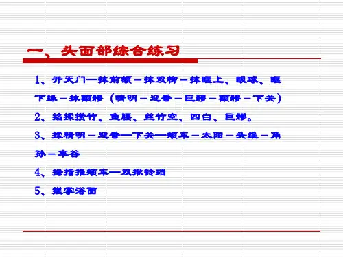 人体推拿操作常规综合练习头面部开天门—抹前额-抹双柳-抹眶上
