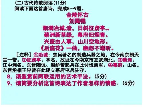 刘禹锡金陵怀古
