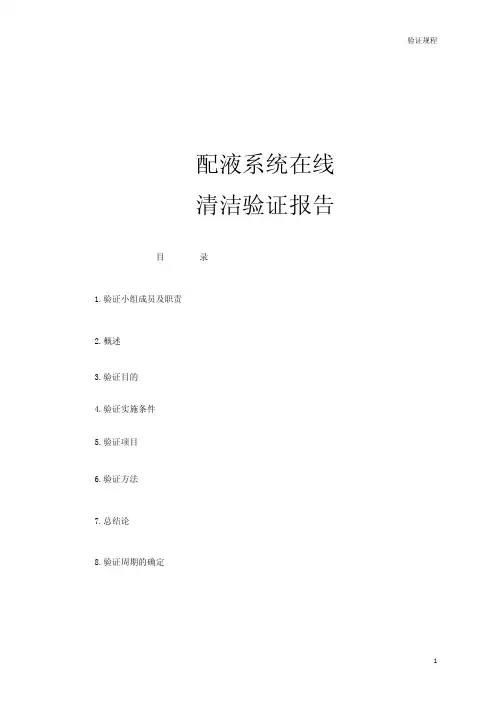 配液系统清洁验证