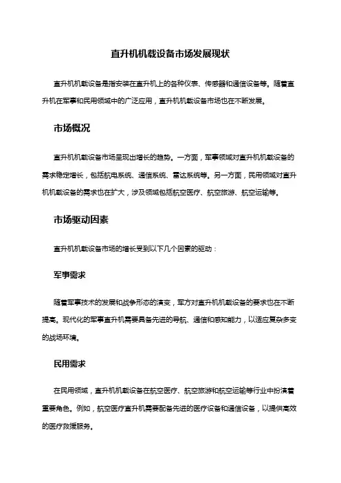 2024年直升机机载设备市场发展现状