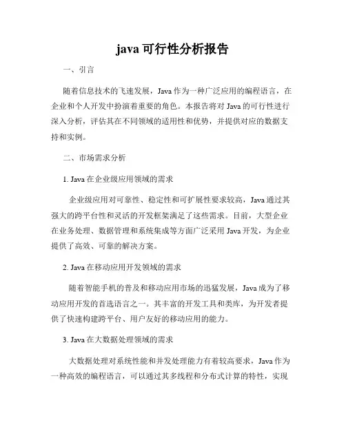 java可行性分析报告