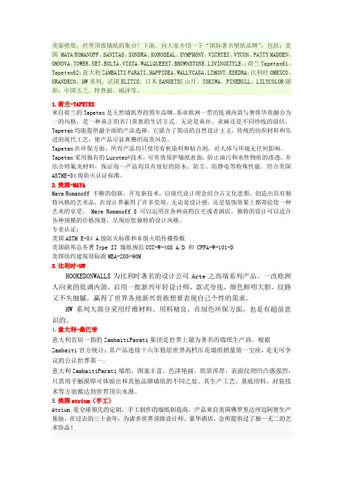 国际著名壁纸品牌介绍
