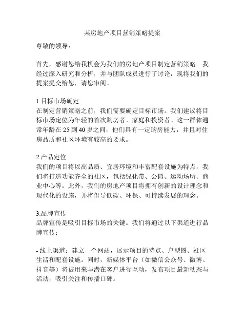 某房地产项目营销策略提案
