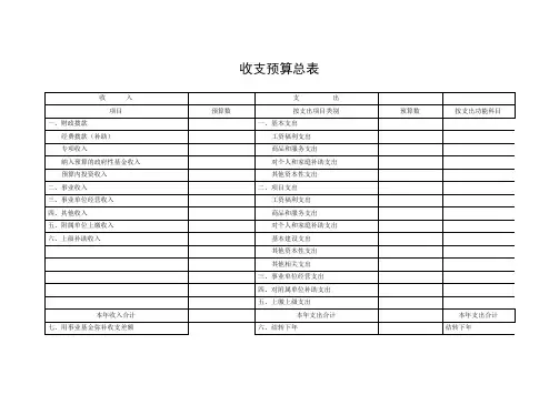 2023年收支预算总表
