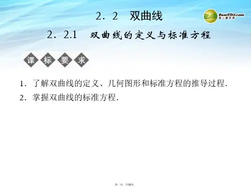 高中数学 2.2.1双曲线的定义与标准方程课件 湘教版选修11