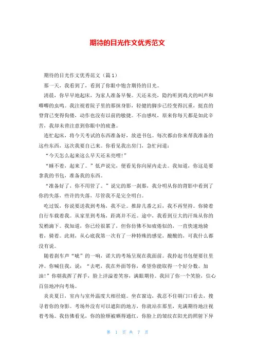 期待的目光作文优秀范文