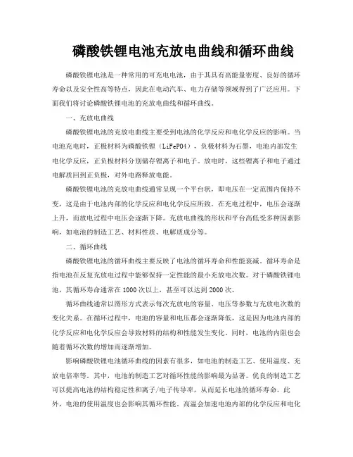 磷酸铁锂电池充放电曲线和循环曲线