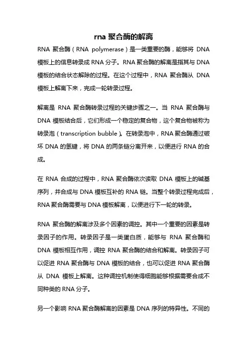 rna聚合酶的解离