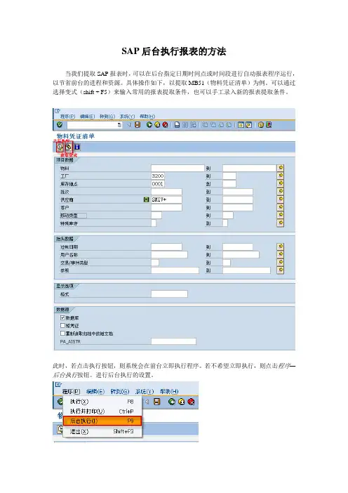 SAP后台执行报表的方法