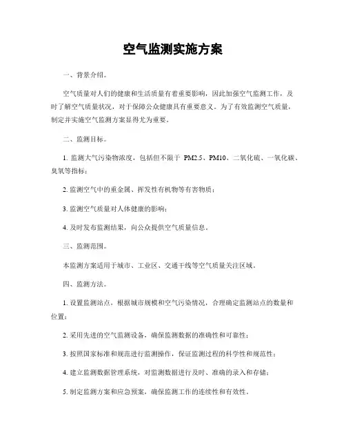 空气监测实施方案
