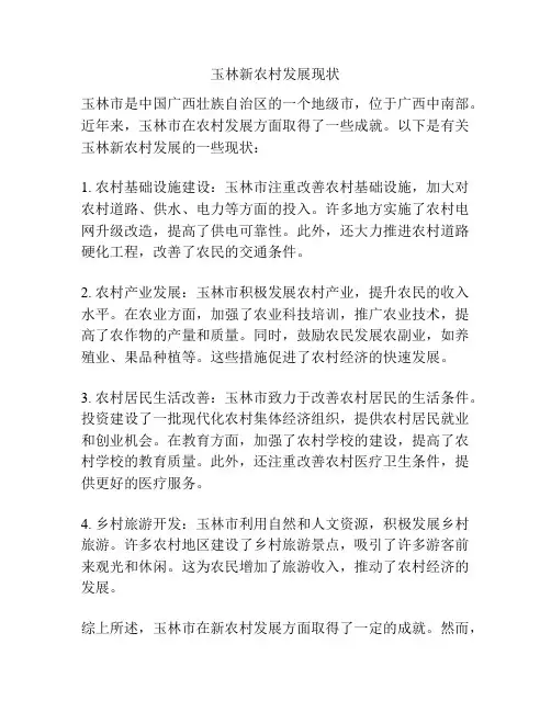 玉林新农村发展现状