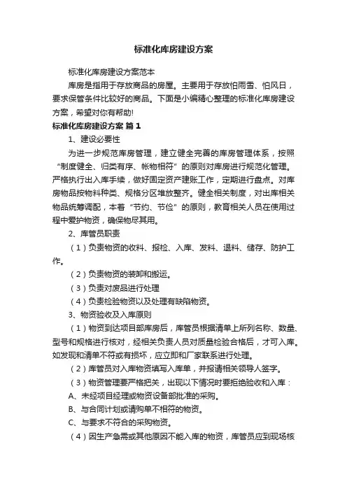 标准化库房建设方案范本