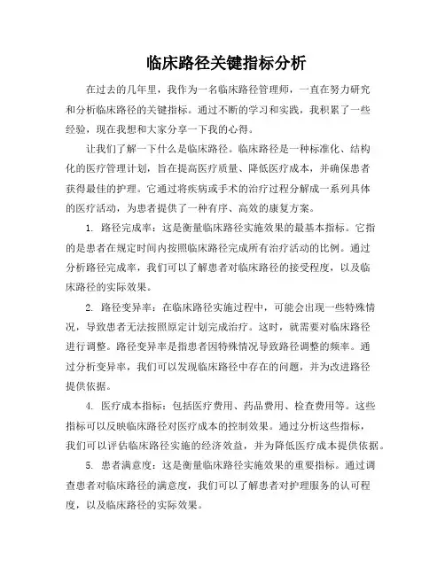 临床路径关键指标分析