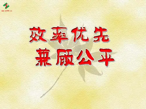 高一政治 效率优先、兼顾公平