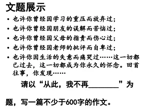 半命题作文“从此,我不再...... ”导写