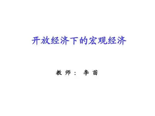 第十五章开放经济下的宏观经济模型.