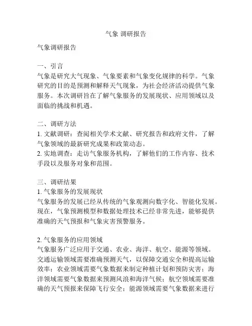 气象 调研报告