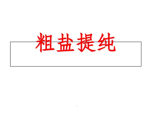 粗盐提纯ppt课件