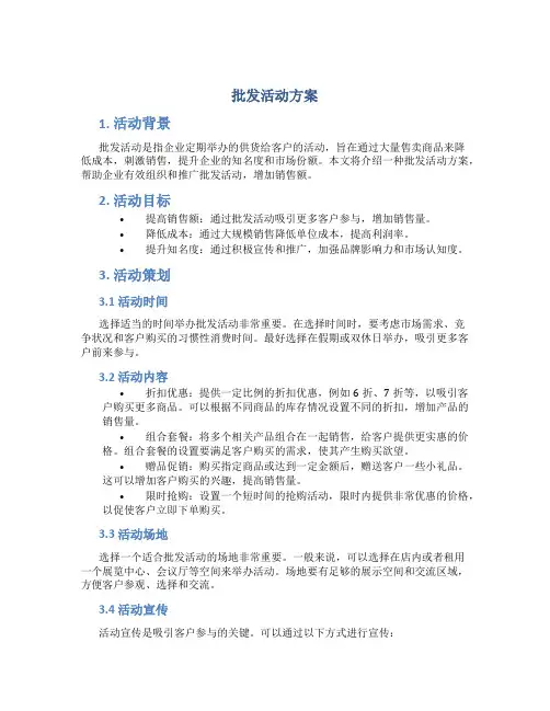 批发活动方案