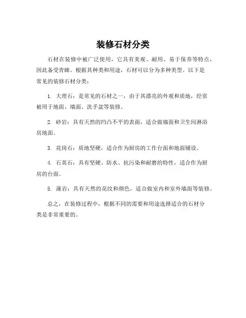 装修石材分类