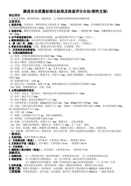 掘进安全质量标准化标准及检查评分办法