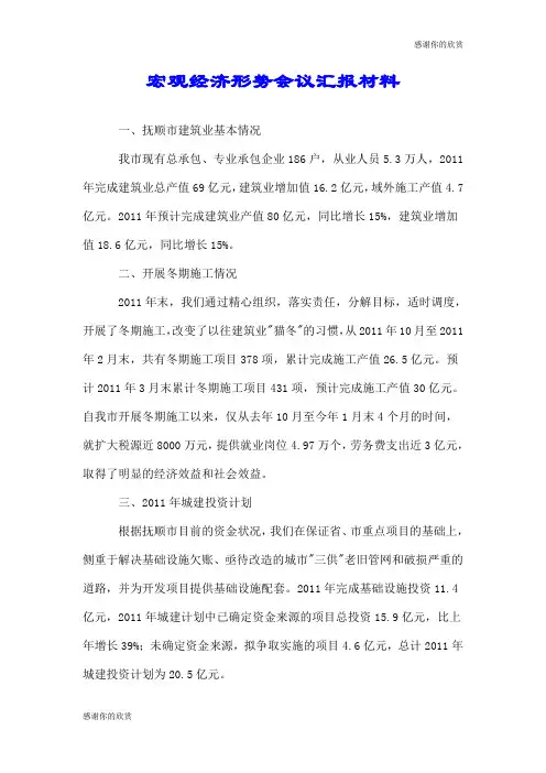 宏观经济形势会议汇报材料.doc
