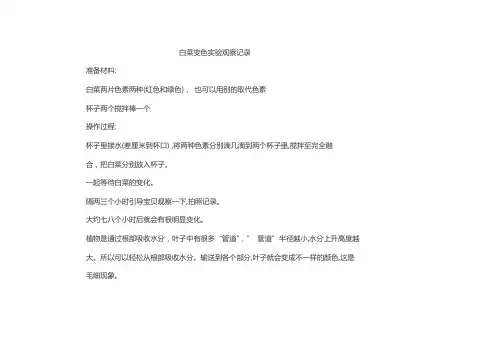 白菜变色实验观察记录
