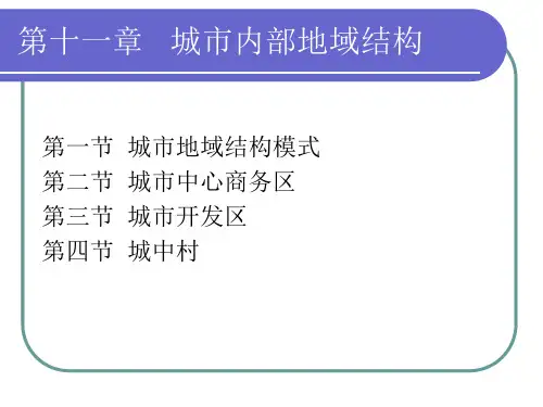 《城市地理学》课件PPT-第11章-城市内部地域结构