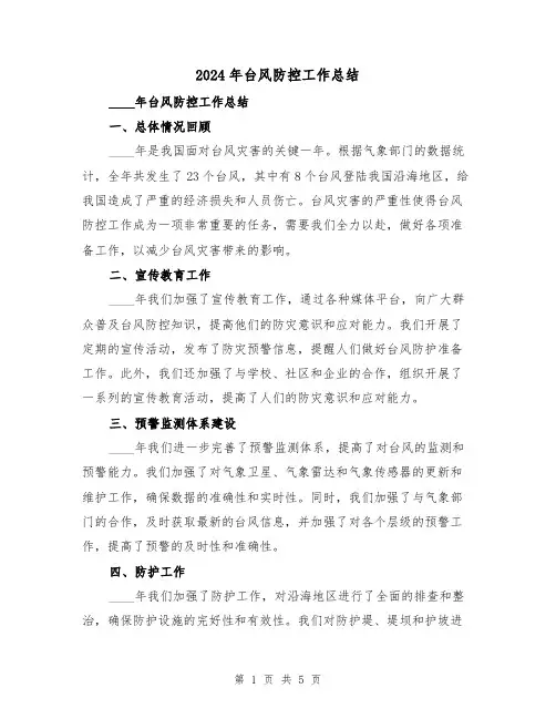 2024年台风防控工作总结(2篇)