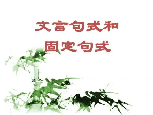 特殊句式固定句式解读