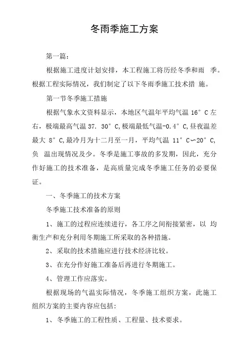 冬雨季施工方案