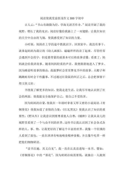 使我受益匪浅作文800字初中