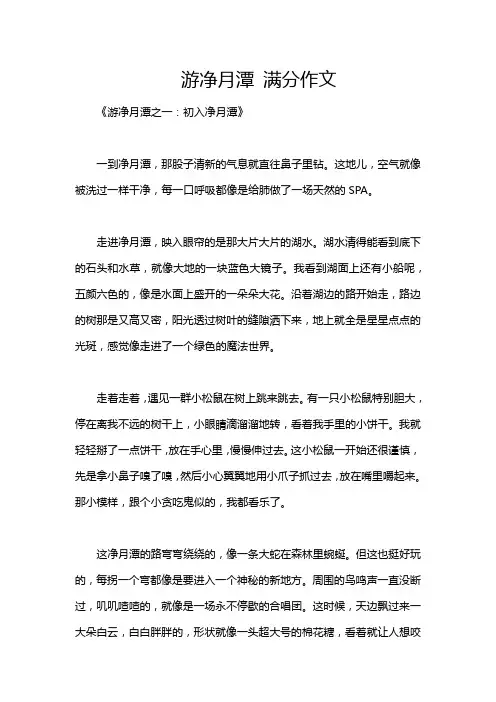游净月潭 满分作文