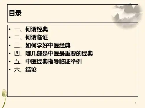 中医经典和临证ppt课件