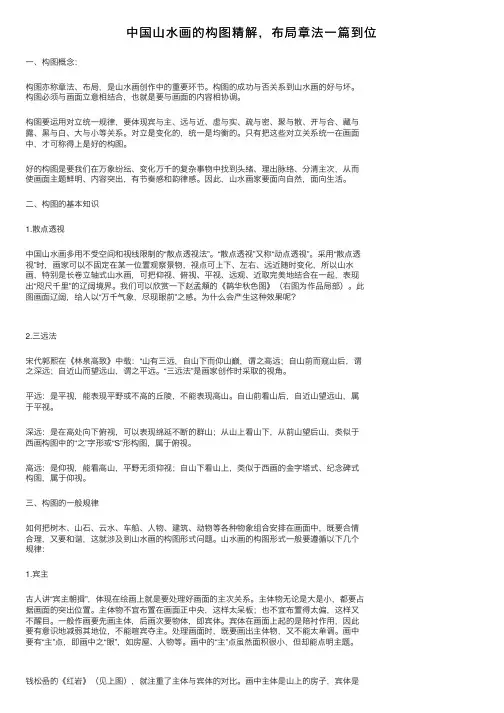 中国山水画的构图精解，布局章法一篇到位