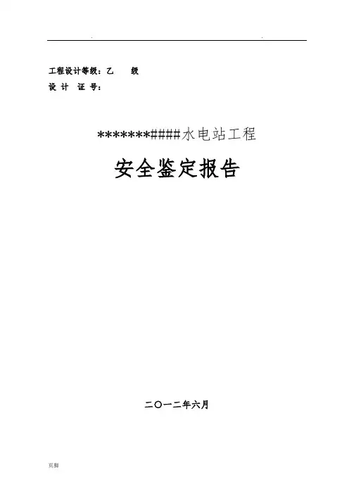 水电站安全鉴定报告