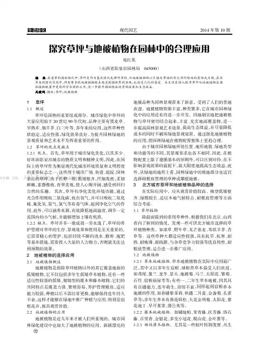 探析草坪与地被植物在园林中的合理应用