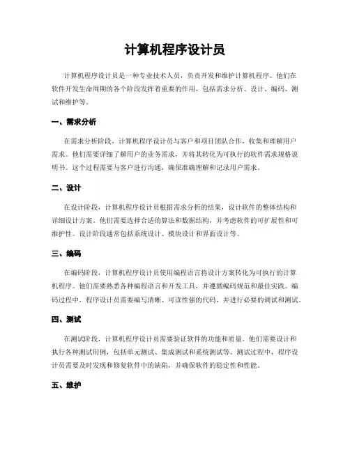 计算机程序设计员