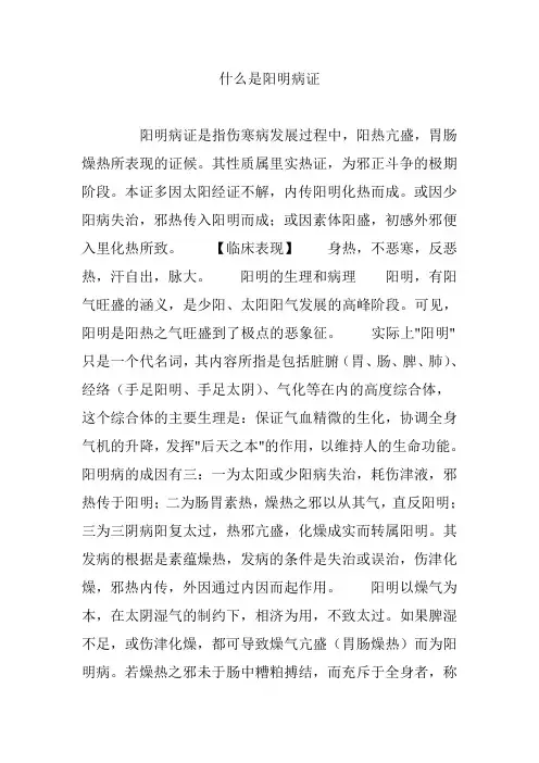 什么是阳明病证