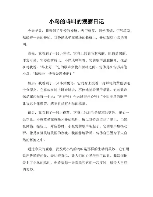 小学三年级作文小鸟的鸣叫的观察日记