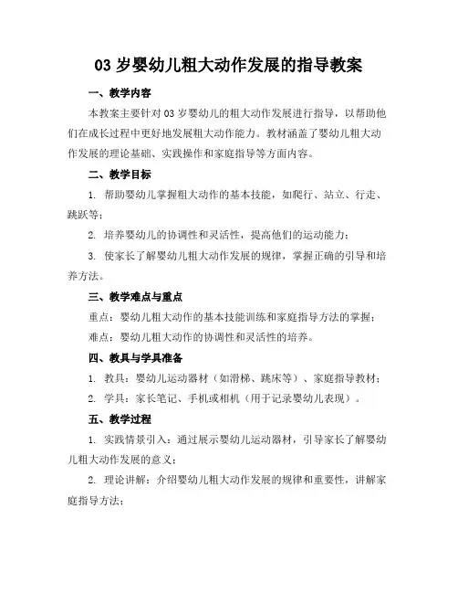 03岁婴幼儿粗大动作发展的指导教案