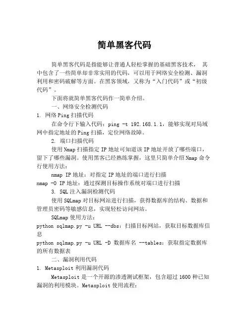 简单黑客代码