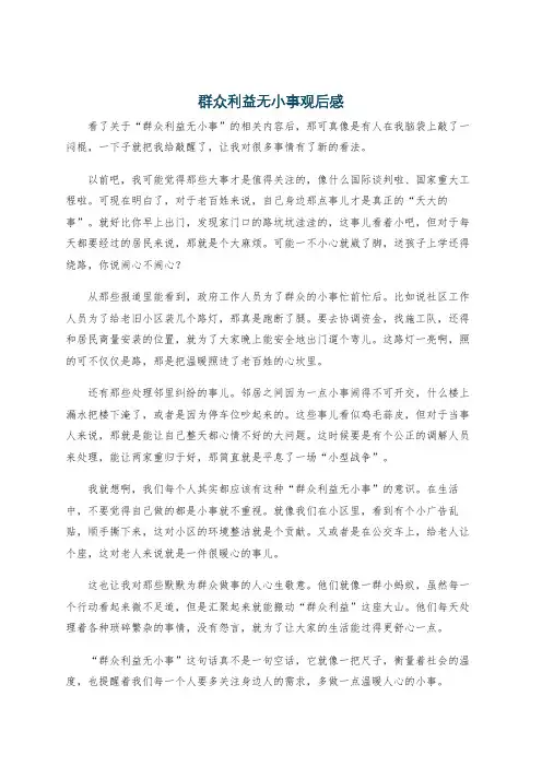 群众利益无小事观后感