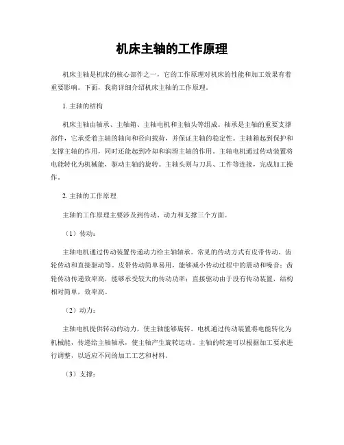 机床主轴的工作原理