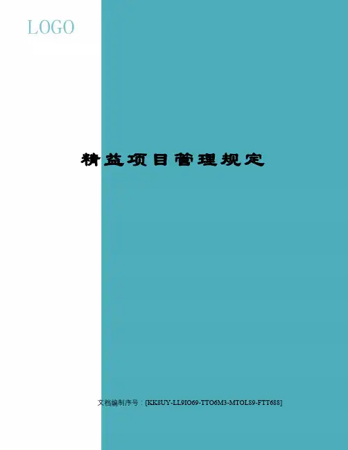 精益项目管理规定