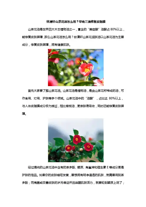 林清轩山茶花油怎么用？早晚三滴修复皮脂膜