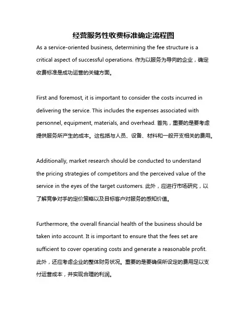 经营服务性收费标准确定流程图