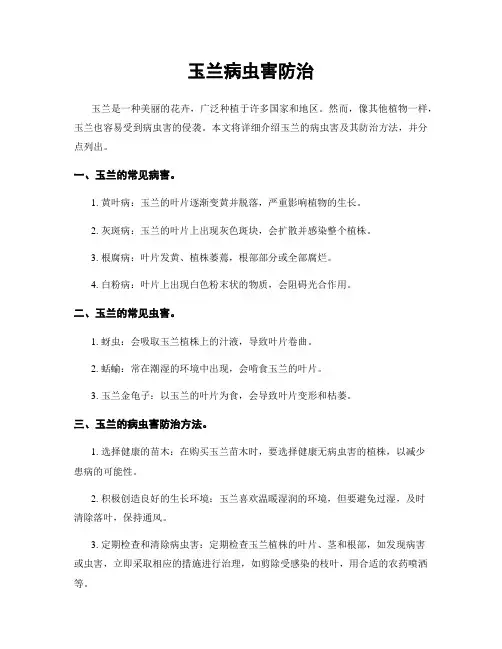 玉兰病虫害防治
