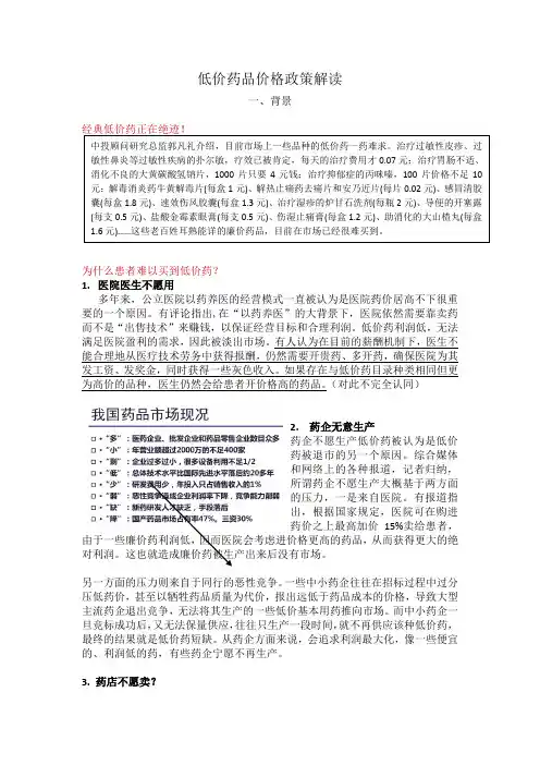 低价药品价格政策解读.doc